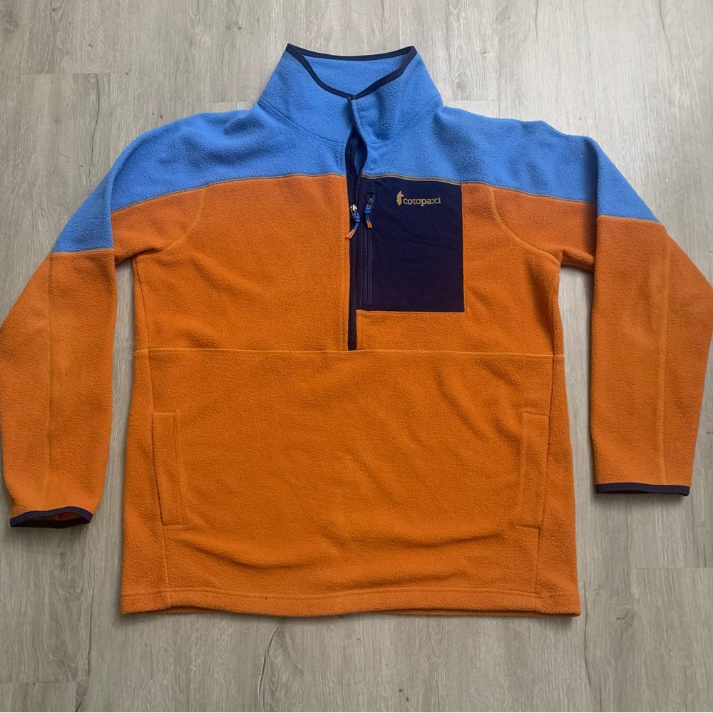Cotopaxi Orange and Blue Quarter-Zip Fleece Pullover Men XXL